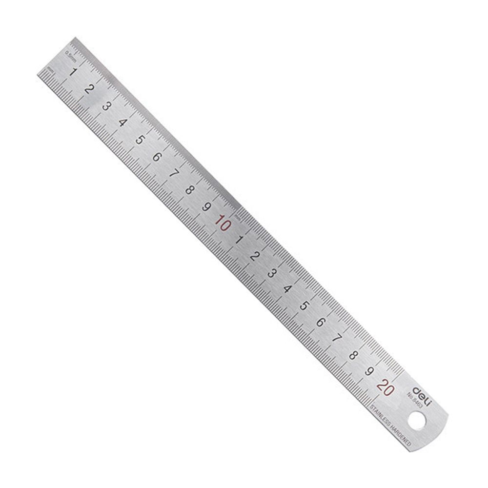 Stationery Office And School Supply Stores - Deli 20cm metalowa linijka prosta ze