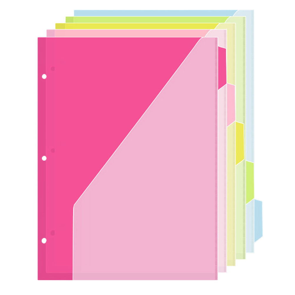 Index Tab Divider - 5 sztuk trzyotworowych przekładek indeksujących z