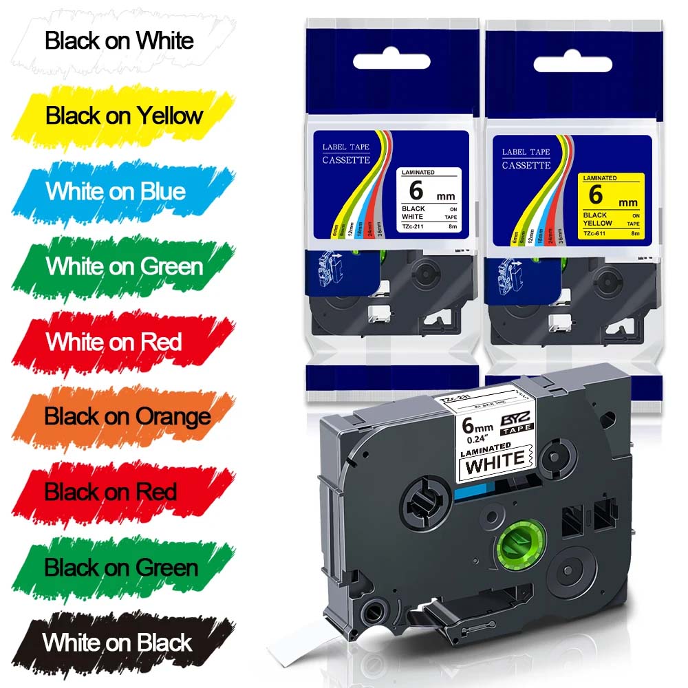 Label Printer Tape - 1 szt. Taśma TZe211 Ptouch 6mm/0.24