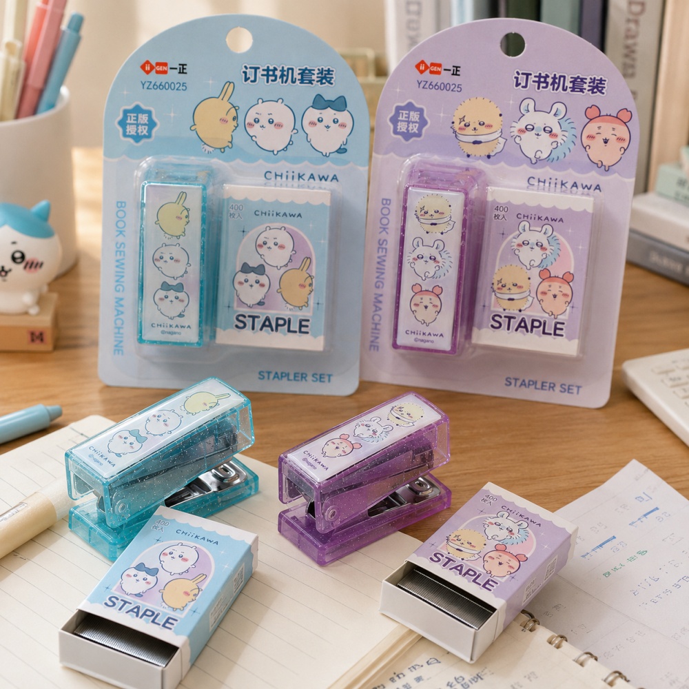 Office Supply Office Stationery Items - Oryginalny Zestaw Zszywacza Chiikawa, Zszywacz Biurkowy